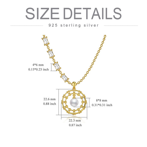 Pearl Necklace Infinity Circle Sterling Silver Pendant Necklaces for Women - ROUTINE FASHION